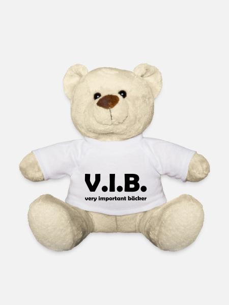 bäcker Hobbybäcker Bäckerei lustiger VIB Spruch - Teddy - Weiß