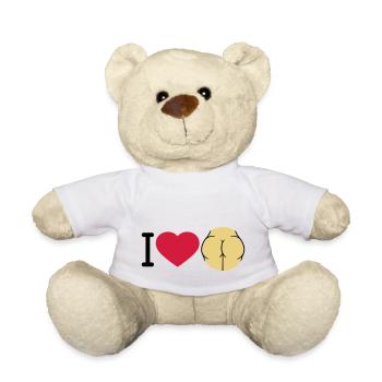 i love ass herz liebe logo rund nackte frau sexy a - Teddy - Weiß - Vorne