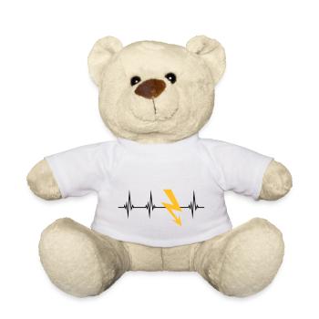 current pulse heartbeat frequency electric flash en - Teddy Bear - white - Front