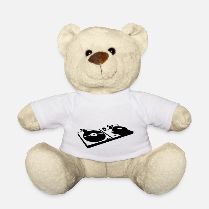 DJ, Schallplatte, Schallplattenspieler - Teddy - Weiß