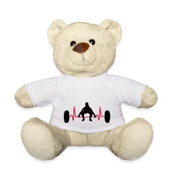 Weightlifting Woman & Heartbeat - Nounours - blanc - Devant