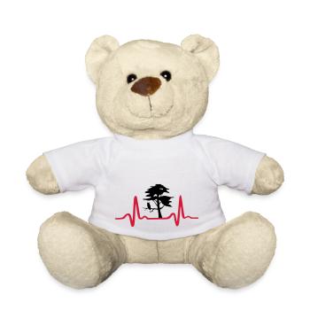 Nature Heartbeat, Tree & ECG - Teddy Bear - white - Front