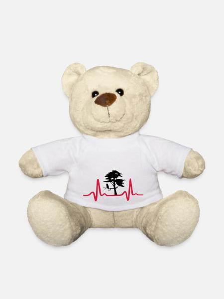 Baum mit Herzschlag, Natur EKG - Teddy - Weiß