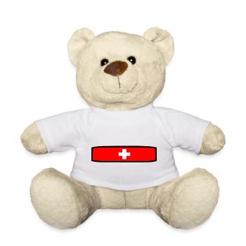 Schweizer Flagge - Teddy - Weiß - Vorne