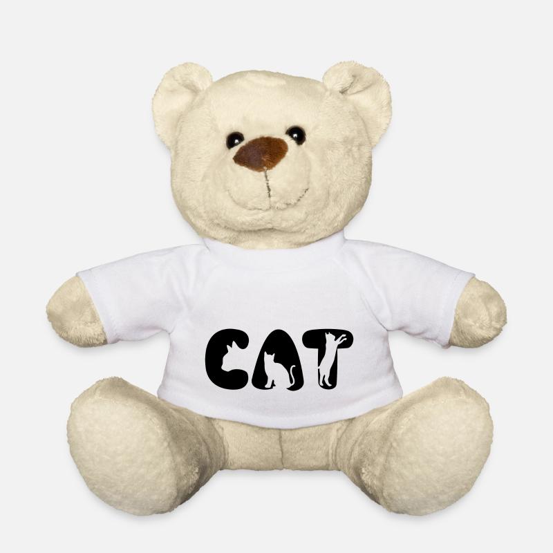 Cat Katze Schrift Spruch - Teddy - Weiß