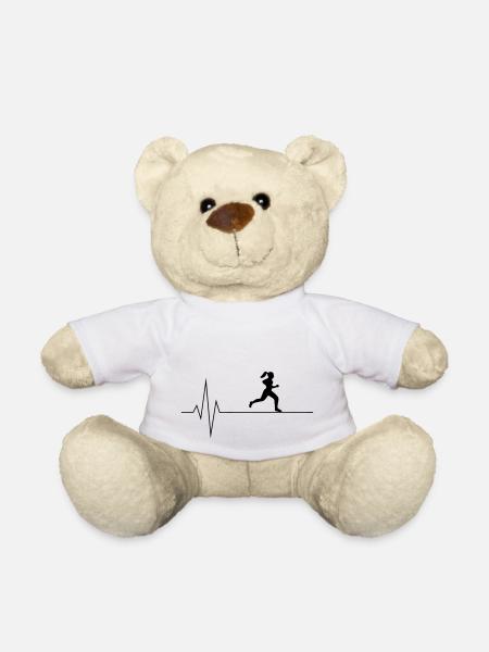 Herzschlag Läuferin - Teddy - Weiß