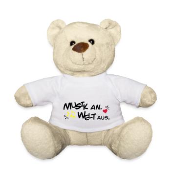 Musik an Welt aus - Teddy - Weiß - Vorne
