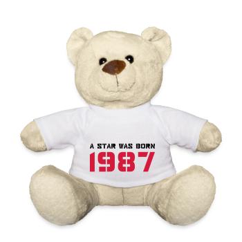 Birth Year Born In - Made in 1987 - Teddy Bear - white - Front