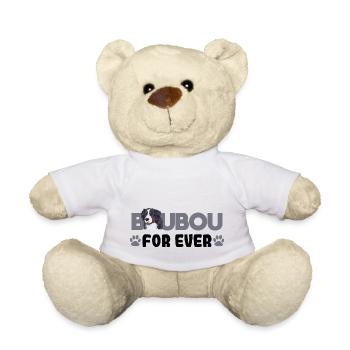 Boubou for ever. Gift humor dog bouvier - Teddy Bear - white - Front