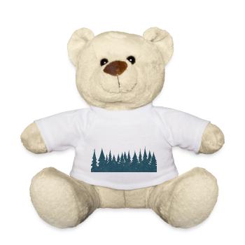 T-Shirt Wald Landschaft Wald Bäume horizontal - Teddy - Weiß - Vorne