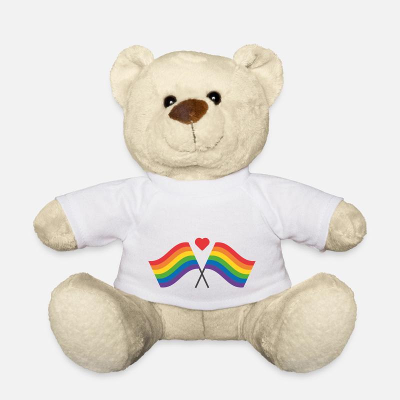 Rainbow flag - Teddy Bear - white