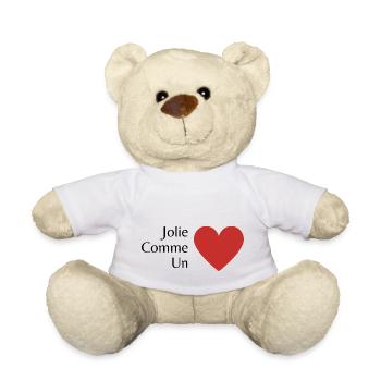 Jolie comme un cœur - Nounours - blanc - Devant
