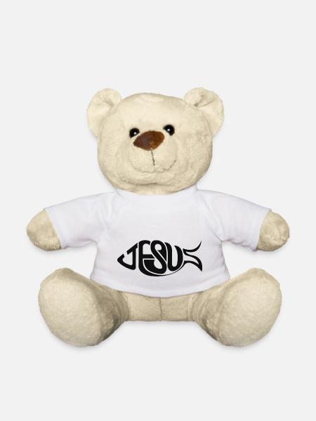 Jesus-Fisch - Teddy - Weiß