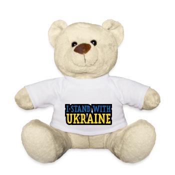Je suis aux côtés de l’Ukraine ! Faites l’amour pas la guerre - Nounours - blanc - Devant