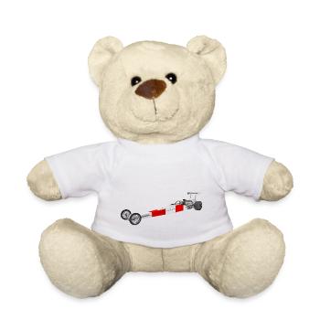 Voiture de course Dragster - Nounours - blanc - Devant