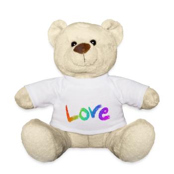 Love Text Rainbow - Teddy Bear - white - Front