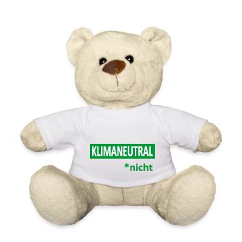 Klimaneutral*nicht-Satire-Humor-Ironie-Klima - Teddy - Weiß - Vorne