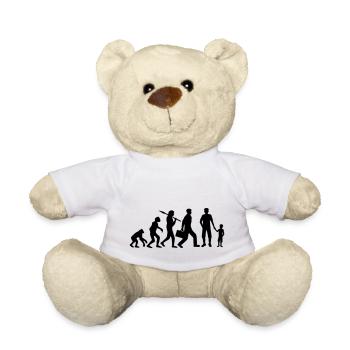 Son Papa Evolution Child - Teddy Bear - white - Front