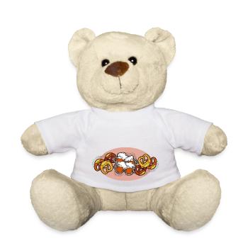 Fête de la bière Octoberfest. Tasse à bière et Brezel. - Nounours - blanc - Devant