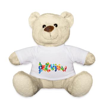 Farbkleckse Kleckse Farbspritzer Maler Geschenk - Teddy - Weiß - Vorne
