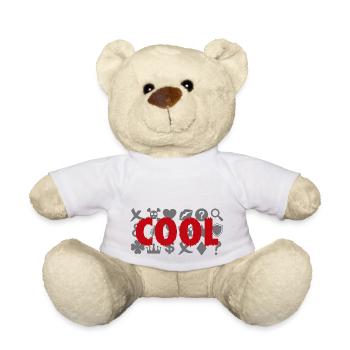 Icônes rouges et grises cool - Nounours - blanc - Devant