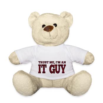 IT-Typ Unterstützung Geek Computer Computer Geek Techniker - Teddy - Weiß - Vorne