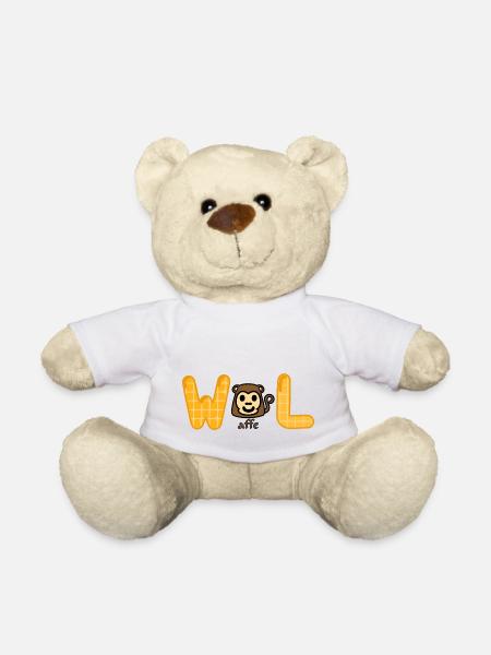 Waffel - Affe - Wortspiel - Teddy - Weiß