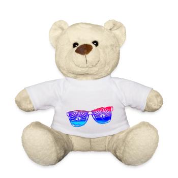 Sunglasses Summer Cute Happy Beach Ocean Surf - Teddy Bear - white - Front