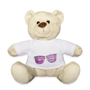 Lunettes de soleil été mignon happy beach ocean surf - Nounours - blanc - Devant