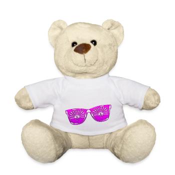 Lunettes de soleil été mignon happy beach ocean surf - Nounours - blanc - Devant