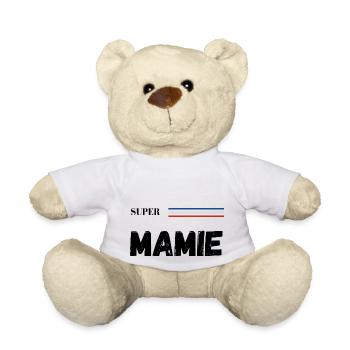 super mamie - t-shirt assorti - Nounours - blanc - Devant