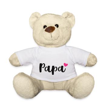 Papa Herz - Geschenkidee - Vatertag Geburtstag - Teddy - Weiß - Vorne