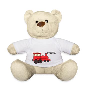 Une locomotive rouge - Nounours - blanc - Devant