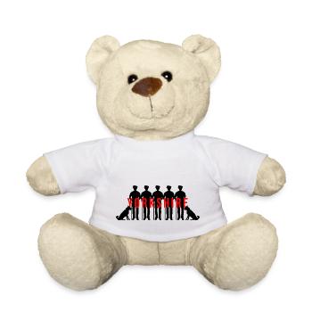 Yorkshire Man in Flat Cap with Dog - Teddy Bear - white - Front