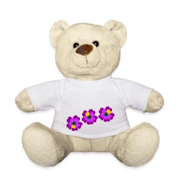 Flower power rose violet - Nounours - blanc - Devant