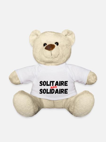 solitaire mais solidaire - Nounours - blanc