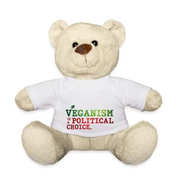 Veganism is a Political Choice - Teddy Bear - white - Front