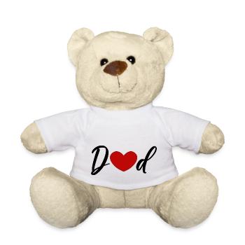 Dad with red heart for gifts father - Teddy Bear - white - Front
