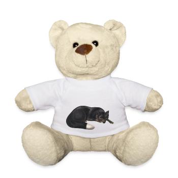 Black fox - Teddy Bear - white - Front