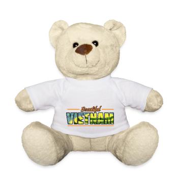 Vietnam Viet Bauern Reisfeld Flagge I Geschenk - Teddy - Weiß - Vorne