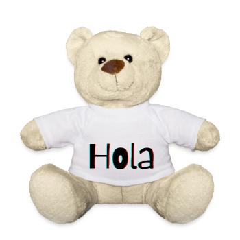Hola – Friendly Spanish Greeting with Warmth - Teddy Bear - white - Front