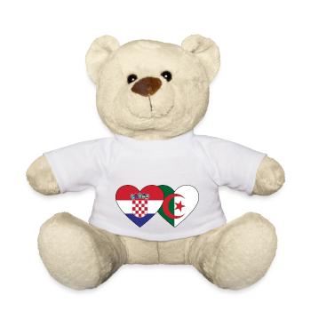 Croatie Algérie drapeau coeur - Nounours - blanc - Devant