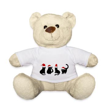 black cat in christmas - Teddy Bear - white - Front