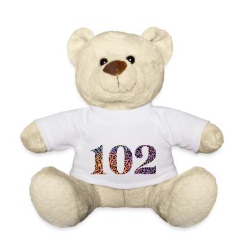 102e anniversaire léopard - Nounours - blanc - Devant