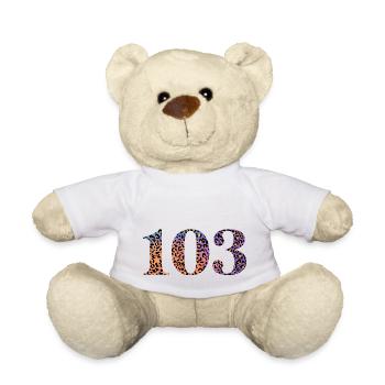 103e anniversaire léopard - Nounours - blanc - Devant