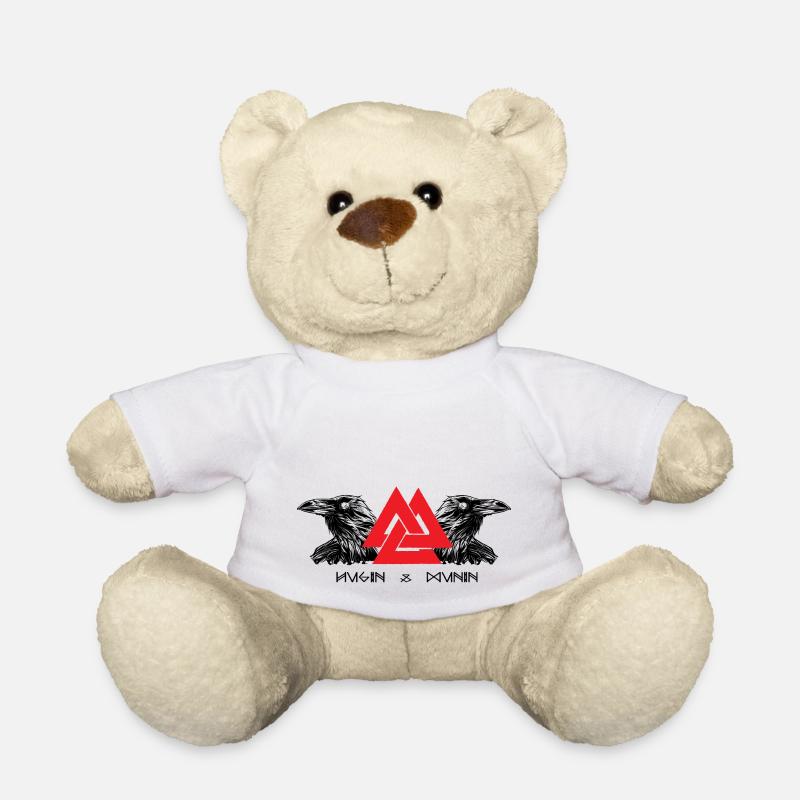 Hugin & Munin Vikings Corbeaux d’Odin Design celtique - Nounours - blanc