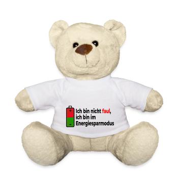 Spruch Energiesparmodus - Teddy - Weiß - Vorne