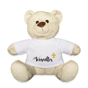 Versailles Lettering and Fleur-de-Lys - Teddy Bear - white - Front