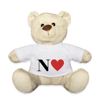 Lettre n cœur rouge - Nounours - blanc - Devant