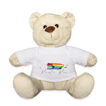 Porto Rico (États-Unis) | Drapeau réel | Texte LGBTQIA+ - Nounours - blanc - Devant